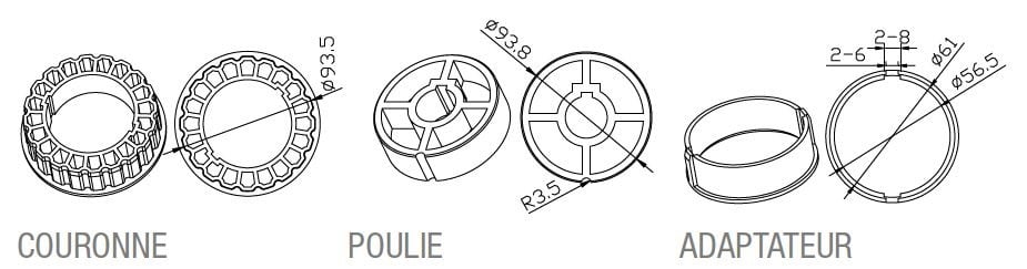 Came - Acc. Divers Mécanique Adaptateur rond 98x1,5mm