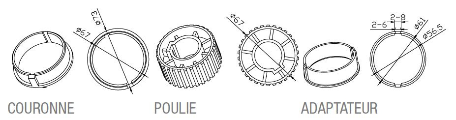 Came - Acc. Divers Mécanique Adaptateur rond 70x1,2mm