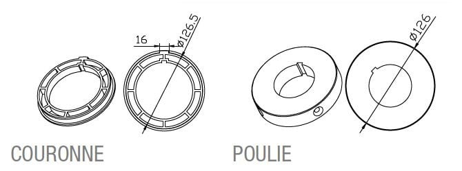 Came - Acc. Divers Mécanique Adaptateur rond 133x2mm