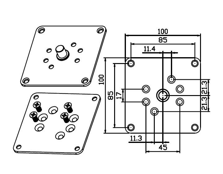 Came - Accessoire Divers Mécanique Plaque avec cheville pour MOM5 et MO6