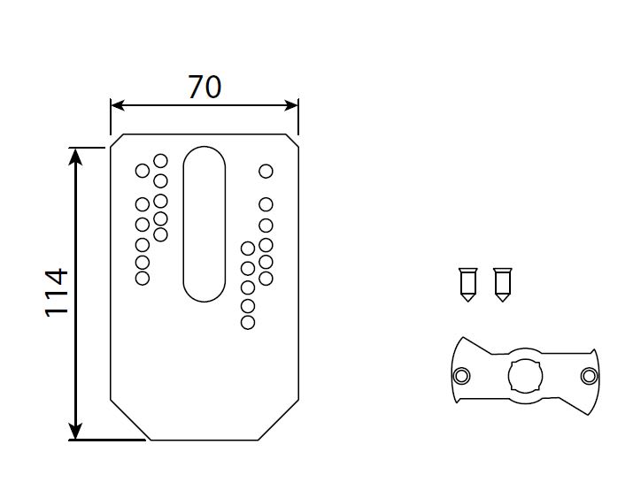 Came - Accessoire Divers Mécanique Plaque multitrou flancs cheville