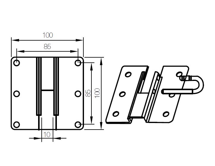 Came - Plaque Oméga 100x100 avec selle Q16