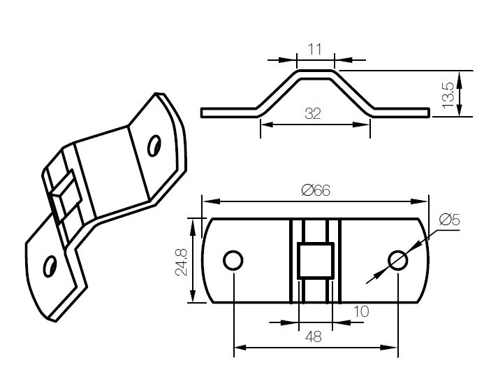 Came - Oméga trous Ø5mm entraxe 48mm