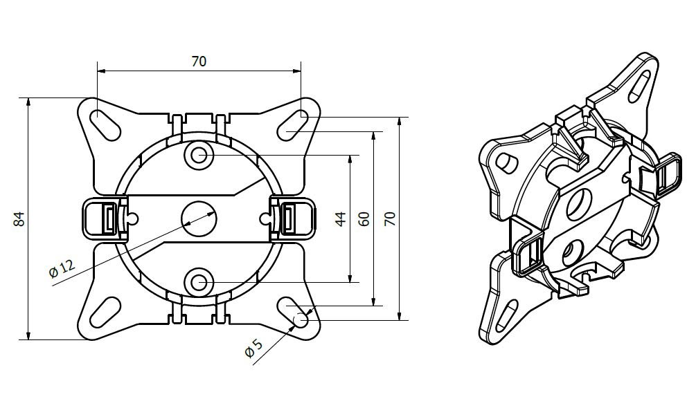 Came - Support rapide avec entraxe 70mm