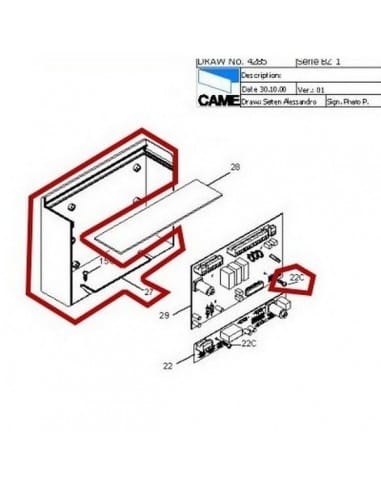 Came - Pièce Détachée Coulissant Support armoire comman- BZ