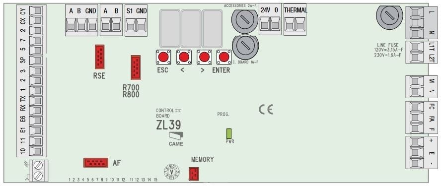 Came - Pièce Détachée Barriere Parking Carte électronique base ZL39A
