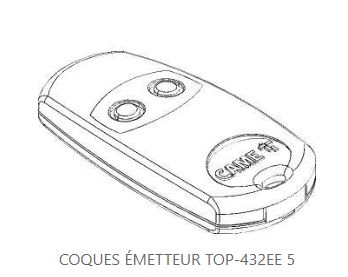 Came - Pièce Détachée Télécommande Coques émetteur 001TOP-432EE (5 pièces)