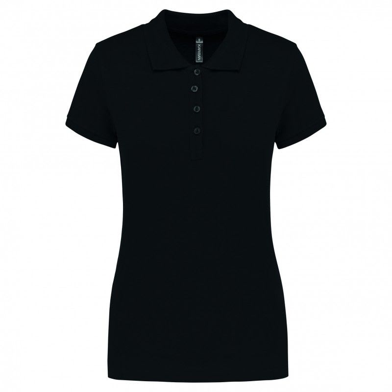 VEPRO - POLO NOIR COUPE FEMME MANCHES COURTES  T L