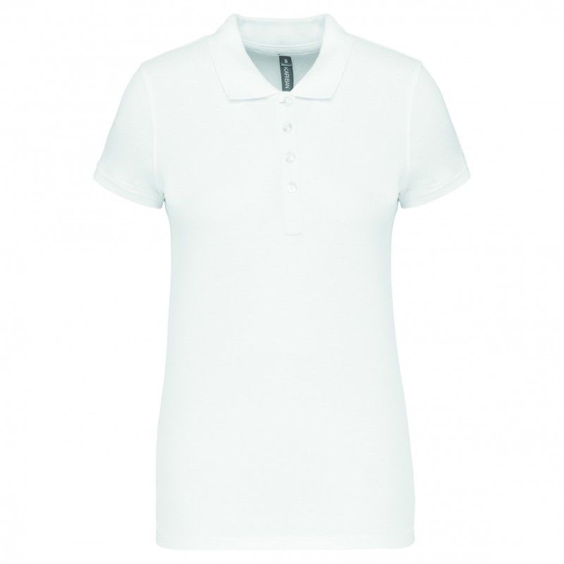VEPRO - POLO BLANC COUPE FEMME MANCHES COURTES  T M