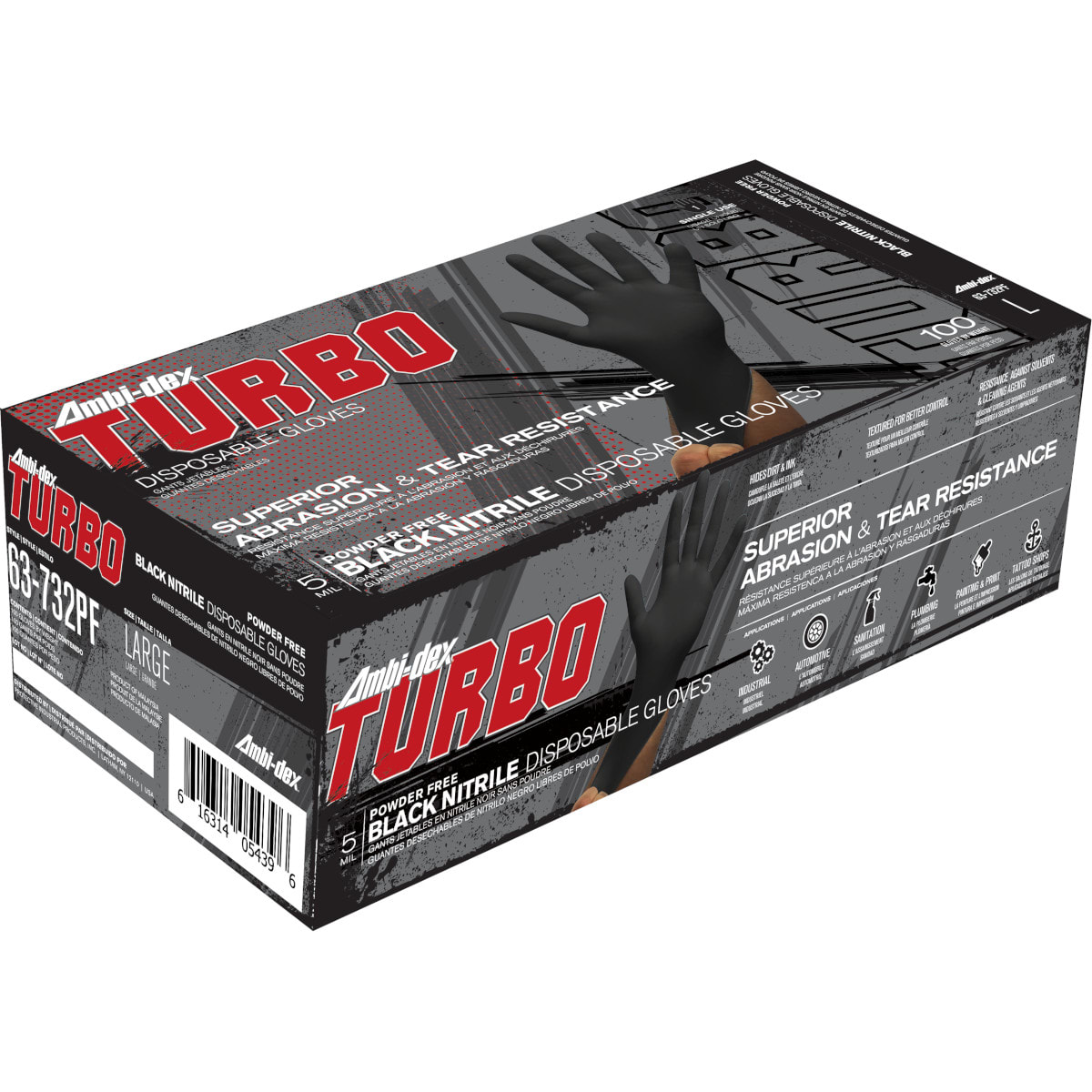VEPRO - Gant nitrile noir boite de 100 T 9/L