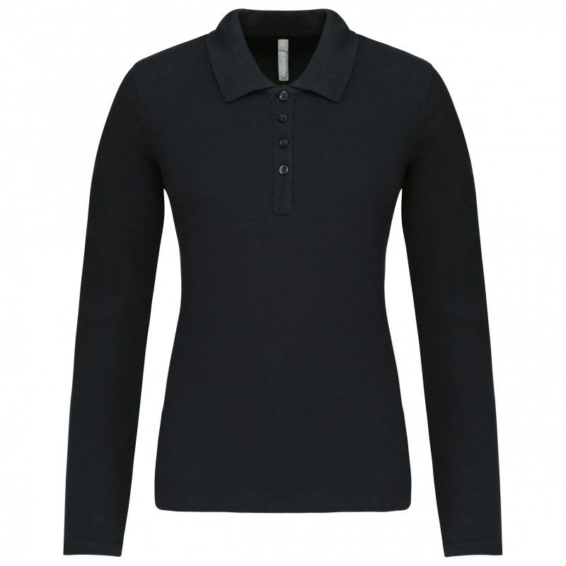 VEPRO - POLO NOIR COUPE FEMME MANCHES LONGUES EMBALLE T L
