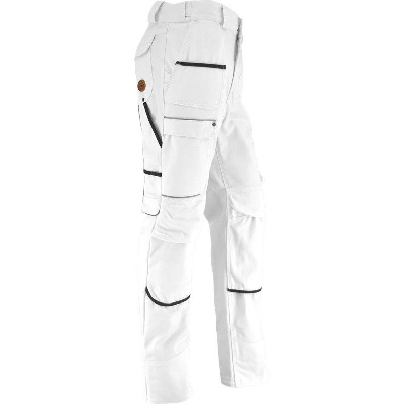 VEPRO - pantalon coton/polyester/élasthanne BLANC T. 40