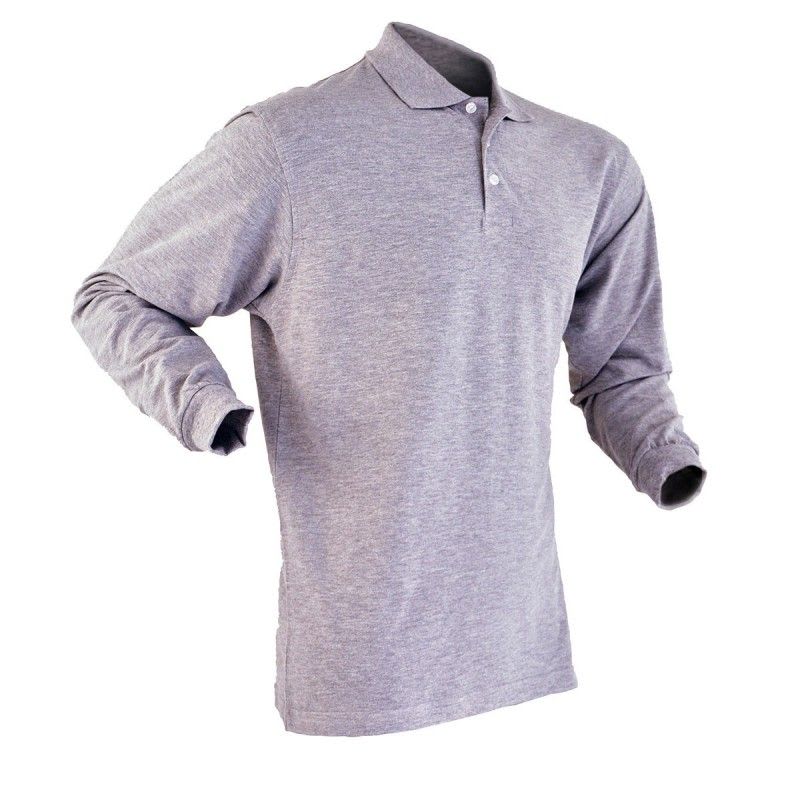 VEPRO - POLO MAILLE PIQUEE GRIS MANCHES LONGUES Taille XXL