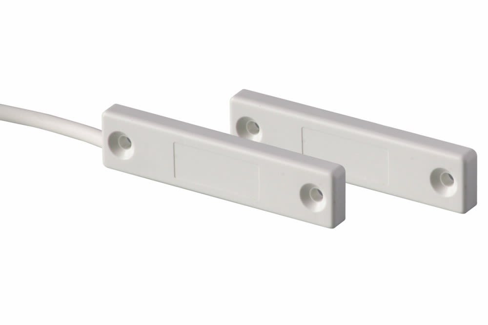 Cooper Securite - 5 Contacts d'ouverture & aimant en plastique blanc ultra plat câble 3 m