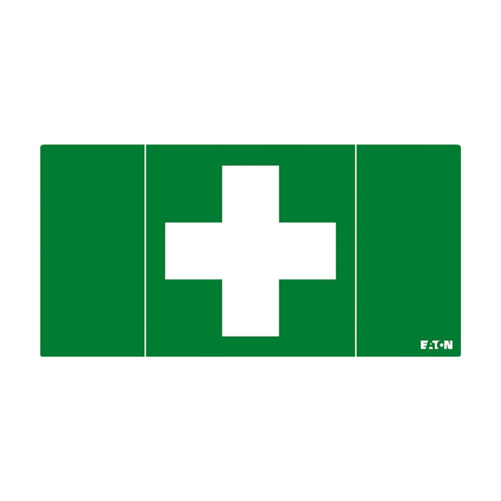 Cooper Securite - Pictogramme ULTRALED2 / PLANETE2 ES avec une croix blanche sur fond vert