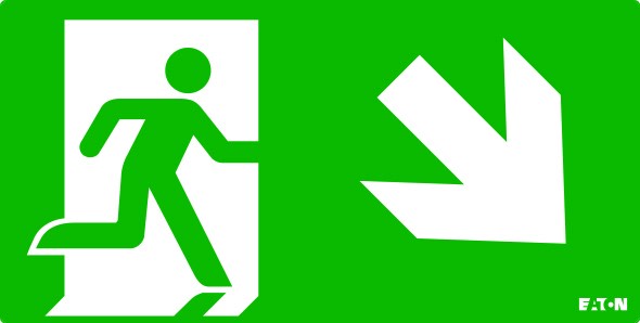 Cooper Securite - Pictogramme ULTRALED2 / PLANETE2 avec flèche oblique vers bas et droite