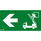 Cooper Securite - Pictogramme ULTRALED2 / PLANETE2 avec camion de pompier flèche vers la gauche