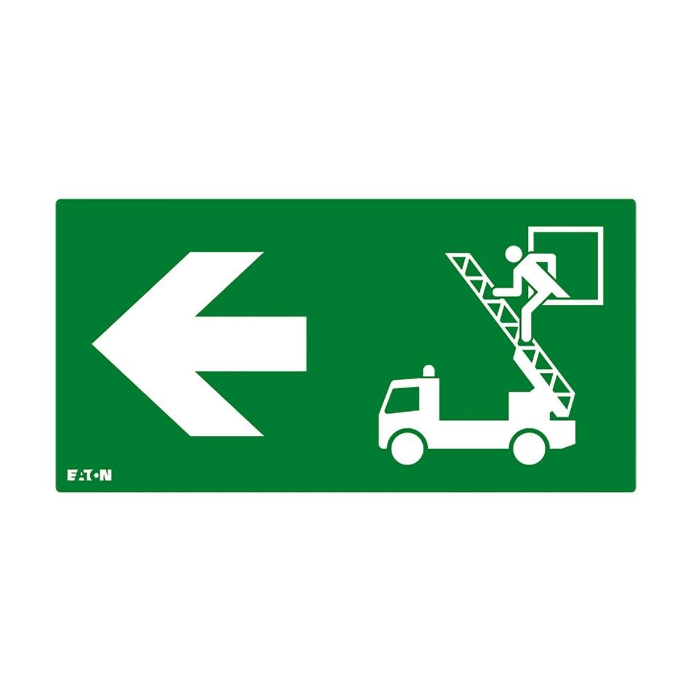 Cooper Securite - Pictogramme ULTRALED2 / PLANETE2 ES avec camion de pompier flèche vers la gauche