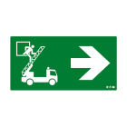 Cooper Securite - Pictogramme ULTRALED2 / PLANETE2 ES avec camion de pompier flèche vers la droite