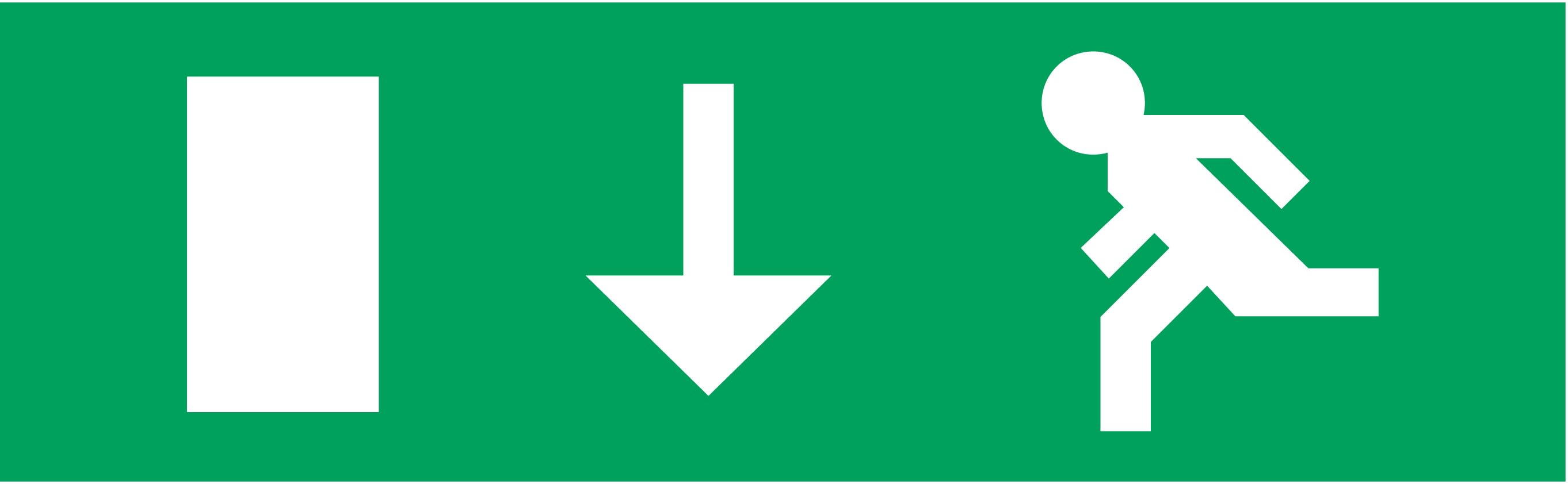 Cooper Securite - Pictogramme - Compatible boitier AA - Flèche vers le bas