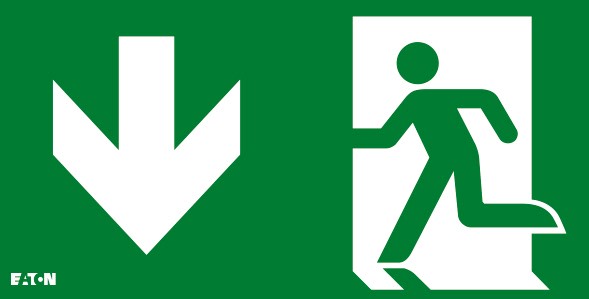 Cooper Securite - Pictogramme - Compatible CrystalWay - Flèche vers le BAS