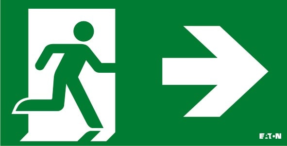 Cooper Securite - Pictogramme Horizontal flèche vers la droite pour CrystalWay XL