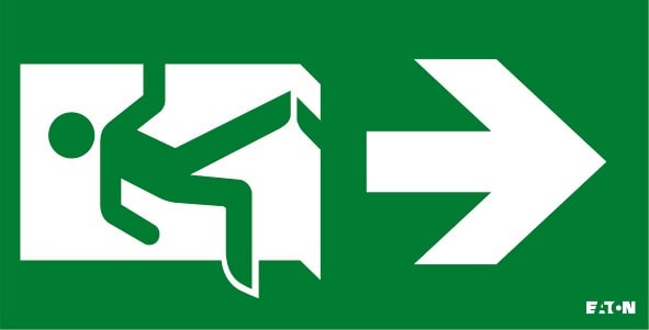 Cooper Securite - Pictogramme Vertical flèche vers le bas pour CrystalWay XL