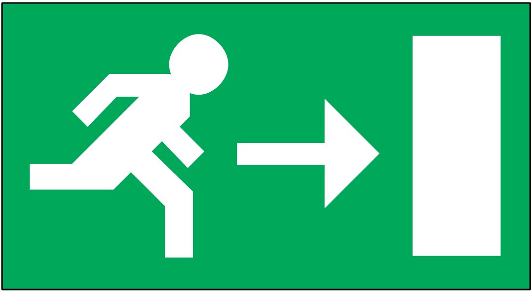 Cooper Securite - Pictogramme pour boitier E et F flèche vers la droite