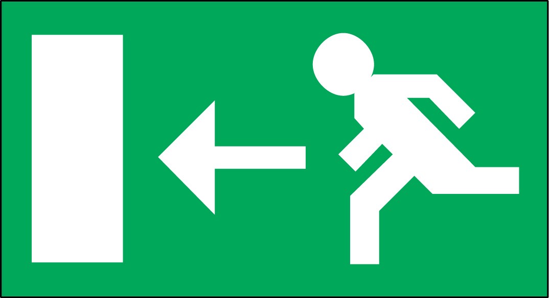 Cooper Securite - Pictogramme pour boitier E et F flèche vers la gauche