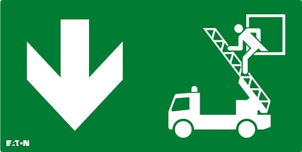 Cooper Securite - Pictogramme CrystalWay 20m Camion Echelle Evacuation Bas