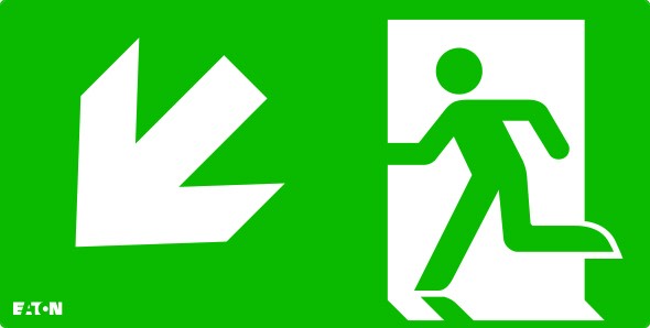 Cooper Securite - Pictogramme  pour CrystalWay 30m Oblique flèche vers le Bas et la Gauche