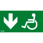 Cooper Securite - Pictogramme pour CrystalWay 30m PMR flèche vers le bas Bas DIN4844