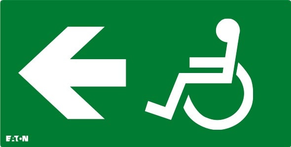 Cooper Securite - Pictogramme pour CrystalWay 30m PMR flèche vers la Gauche DIN4844