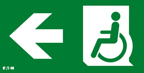 Cooper Securite - Pictogramme pour CrystalWay 30m PMR flèche vers la Gauche