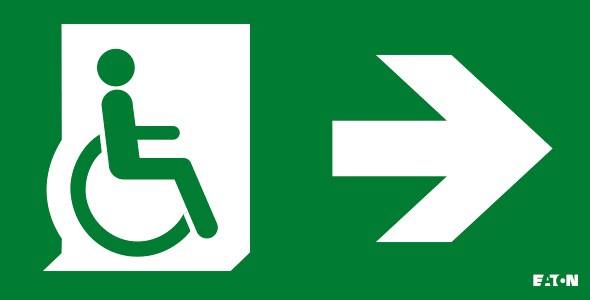 Cooper Securite - Pictogramme pour CrystalWay 30m PMR flèche vers la Droite