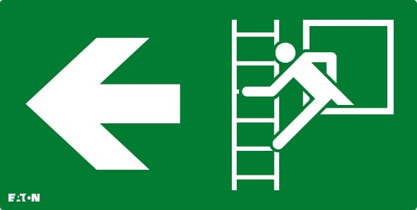 Cooper Securite - Pictogramme CrystalWay 30m Echelle Evacuation Gauche