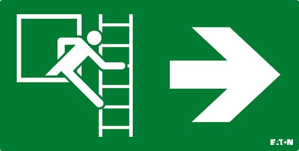 Cooper Securite - Pictogramme CrystalWay 30m Echelle Evacuation Droite