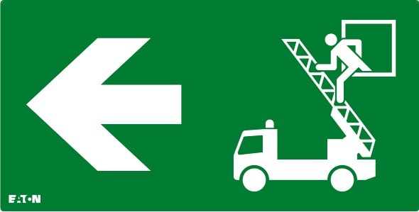 Cooper Securite - Pictogramme CrystalWay 30m Camion Echelle Evacuation Gauche