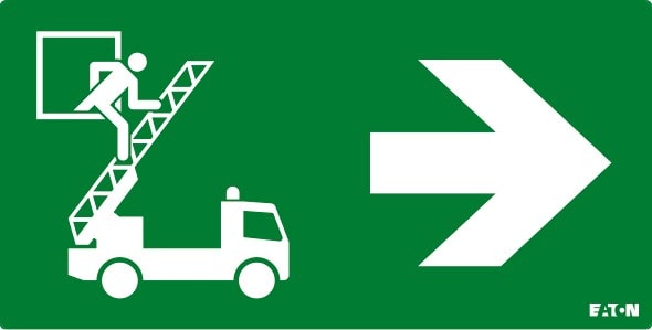 Cooper Securite - Pictogramme CrystalWay 30m Camion Echelle Evacuation Droite