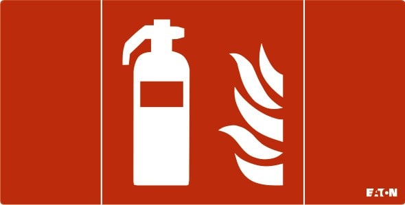 Cooper Securite - Pictogramme CrystalWay 30m Extincteur blanc sur fond rouge