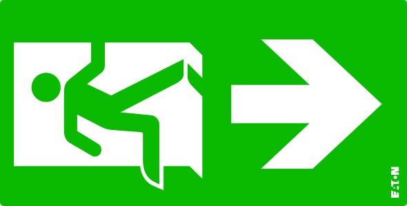 Cooper Securite - Pictogramme 90° ISO7010-E002 VD SS ELK PU pour Ultraled Planète 20M