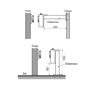 Cooper Securite - Distanceur compatible avec ventouses en boîtier métallique