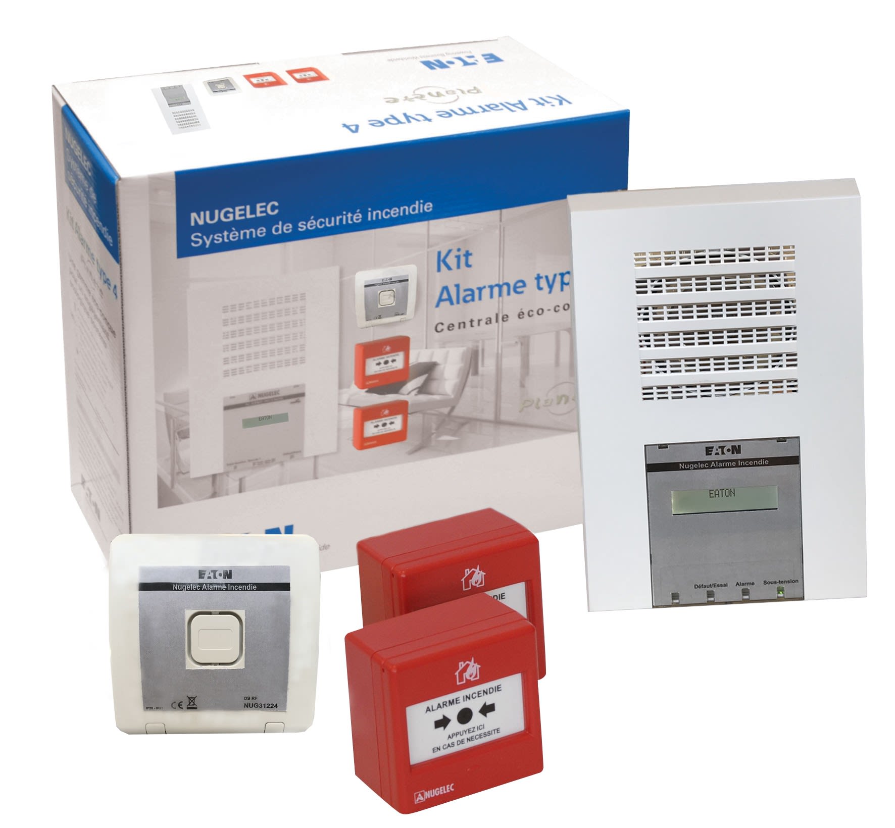 Cooper Securite - KIT alarme Type 4 radio compose d'une centrale Type 4, de 2 DM, 1 DS et 1 DL
