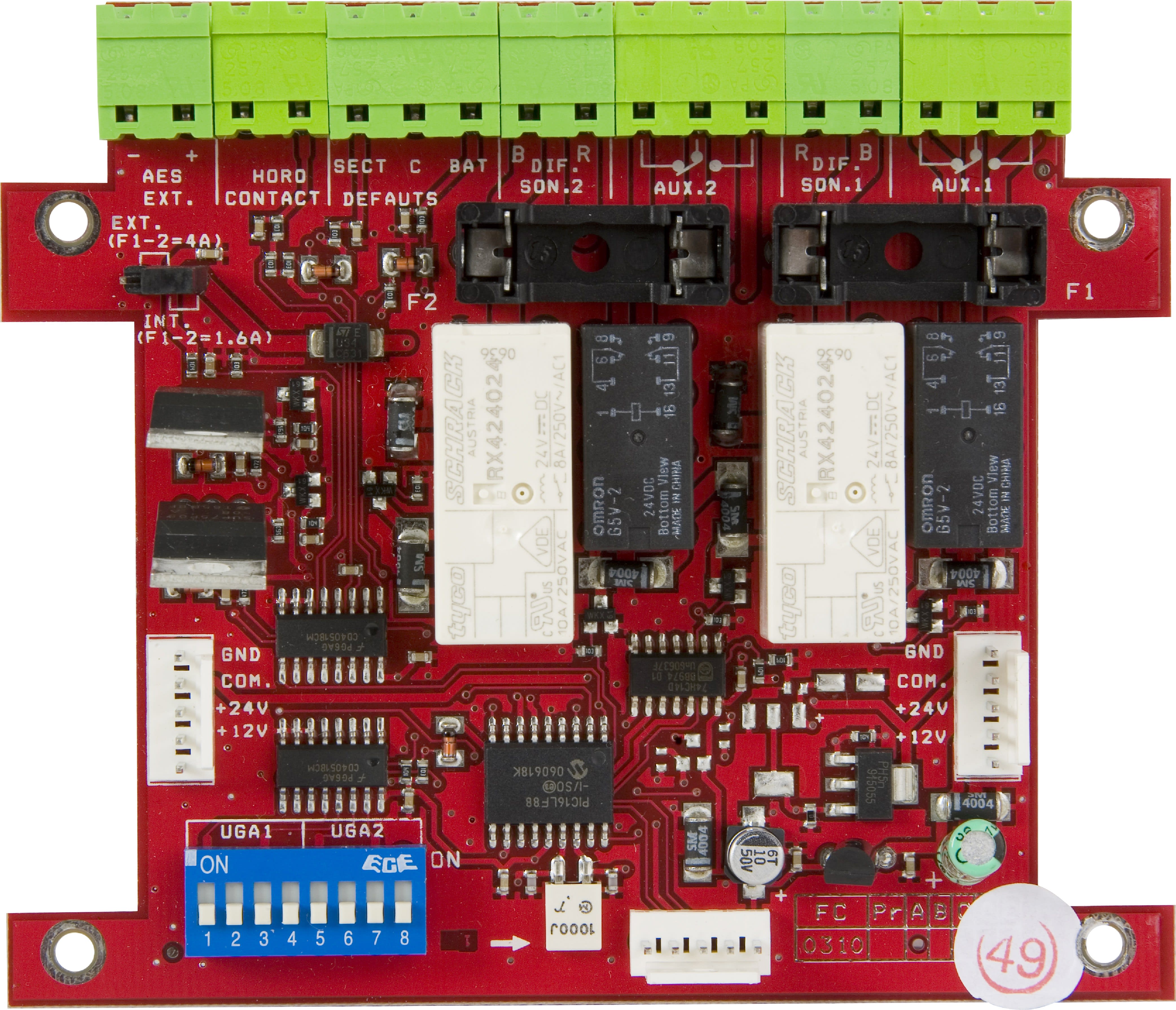 Cooper Securite - ECS Sensea.EC Carte bornier UGA + lexan UGA - 2 LT de DS + 2 relais associés