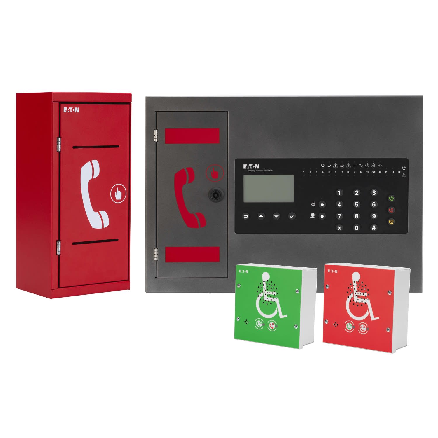 Cooper Securite - Interphone de Sécurité adressable Rouge - Montage en saillie - TB16-RS- VoCALL16