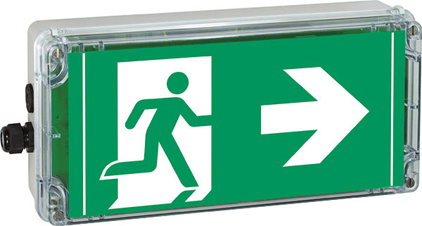 Cooper Capri - EXIT PR - Bloc d'évacuation à leds pour source centrale - 25m