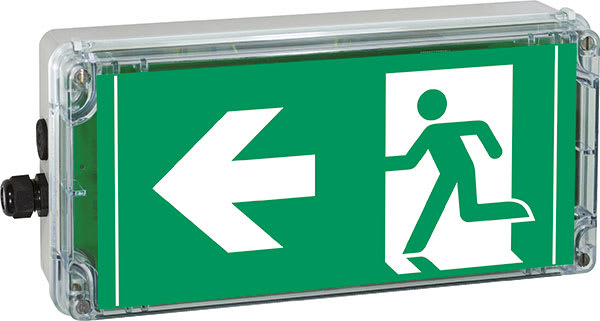 Cooper Capri - EXIT CG-S PL - Bloc d'évacuation ADR à leds pour source centrale - 25m