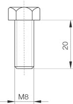 Cooper Capri - Lot de 2 boulons M8x20 en inox 304L, avec rondelles polyamide