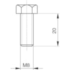 Cooper Capri - Lot de 2 boulons M8x20 en inox 304L, avec rondelles polyamide