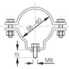 Cooper Capri - Paire de colliers de fixation R32 en acier galvanisé pour tube diam. 56-60mm